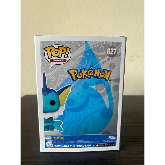 EXCLUSIVE PEARLESCENT Vaporeon Funko Pop #627 Pokemon Games Nintendo Pokecenter - Picture 4 of 6